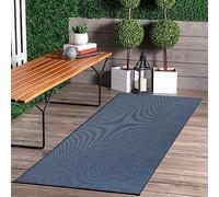 Jimri Tappeto per interni ed esterni, resistente alle intemperie, per balcone, terrazza, giardino, soggiorno, cucina, tappeto resistente ai raggi UV e all'acqua, misura: 80 x 250 cm, blu