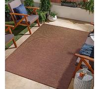 Jimri Tappeto per interni ed esterni, resistente alle intemperie, per balcone, terrazza, giardino, soggiorno, cucina, tappeto resistente ai raggi UV e all'acqua misura: 160 x 220 cm, marrone