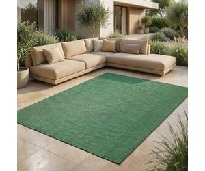 Jimri Tappeto per interni ed esterni, resistente alle intemperie, per balcone, terrazza, giardino, soggiorno, cucina, tappeto resistente ai raggi UV e all'acqua, misura: 120 x 160 cm, verde