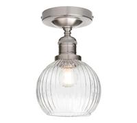 JIMUBEAM plafoniere per interno a parete industriale con paralume in vetro trasparente, plafoniere a globo vintage per portico, corridoio, ingresso, cucina, camera da letto, hotel