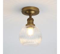 JIMUBEAM plafoniere per interno a parete industriale con paralume in vetro trasparente, plafoniere a globo vintage per portico, corridoio, ingresso, cucina, camera da letto, hotel