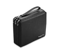 Jin can Astuccio colorato con 120 scomparti per matite colorate e cancelleria, a 3 strati, di grande capacità, (matite non incluse), in pelle ecologica in poliuretano