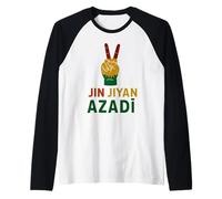 Jin Jiyan Azadi Women Life Freedom Slogan delle Donne curde Maglia con Maniche Raglan