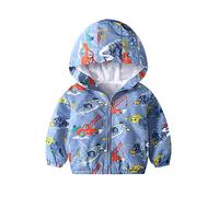 JinBei Cappotto Giacca a Vento Ragazzo Con Cappuccio Sottile Giacche e Cappotti Blu Escavatore Cerniera Primavera Autunno Protezione Solare Vestiti Bambino Abbigliamento 5-6 Anni