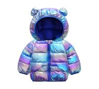 JinBei Cappotto Invernale per Bambini, Giacca Piumino con Cappuccio Blu Zaffiro Giubbotti, Bimbi Leggero Carino Imbottito Cappotti Autunno Giacche Neve Neonati Ragazzo Capispalla 1-2 Anni
