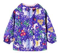 JinBei Giacca Impermeabile Bambine Cavallo Fiori Motifs con Cappuccio Cappotto Pioggia Blu Manica Lunga Bambina Outdoor Sportiva Cappotti Antivento con Fodera Morbida Ragazze 2-3 Anni