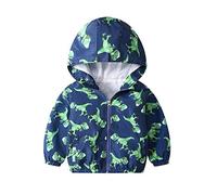 JinBei Giacche e Cappotti Bimbo Cappotto Giacca a Vento con Cappuccio Sottile Dinosauro Ragazzo Verde Cerniera Bambino Primavera Autunno Protezione Solare Vestiti Abbigliamento 1-2 Anni