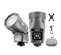 JINBEI H1 Flash e lampada video LED 2 in 1, batteria ricaricabile 2000mAh, flash a testa rotonda GN28, supporto HSS/TTL, lampada pilota 3W, temperatura bi-colore 2700K~6500K, CRI >95