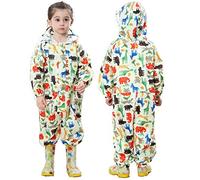 JinBei Impermeabile Bambini da Pioggia con Cappuccio Ragazza Dinosauro Giallo Animale Bambina Antipioggia Giacca Tuta Tasca Cerniera Portatile Sportivo Pantaloni Impermeabili Scuola Unisex 1-3 Anni