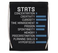 Jinbetee ADHD Statistiche Borsa Da Palestra Nera Borsa Sportiva Con Coulisse Riutilizzabile In Cotone Black Gym Bag Cotton Reusable Drawstring Sport Bag