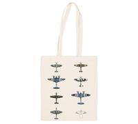 Jinbetee Aereo Da Caccia Della Seconda Guerra Mondiale Borsa shopping beige Totebag riutilizzabile Beige Totebag Shopping Bag Reusable