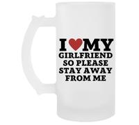 Jinbetee Amo La Mia Ragazza Bicchiere da birra in vetro trasparente con manico Transparent Beer Glass Drinking Cup With Handle