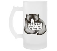 JINBETEE Feed Me And Tell Me Im Pretty Bear Bicchiere Da Birra In Vetro Trasparente Con Manico