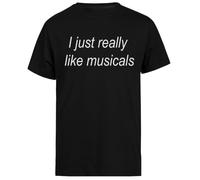 Jinbetee I Just Really Like Musicals T-Shirt Nera per Uomini Manica Corta Black Men Tee Short Sleeve T-Shirt