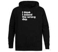 Jinbetee I Think I Seized The Wrong Day Active Felpa con Cappuccio Unisex con Cappuccio Nero