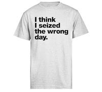 Jinbetee I Think I Seized The Wrong Day Active T-Shirt Manica Corta Grigia da Uomo