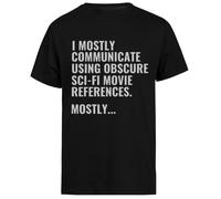 Jinbetee IO Comunicare Utilizzando Oscuro Sci Fi T-Shirt Manica Corta da Uomo Nera Black Men Tee Short Sleeve T-Shirt