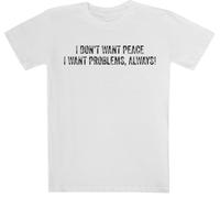 Jinbetee Non Voglio La Pace, Voglio Bianca A Maniche Corte per Bambini White Kids Tee Short Sleeve T-Shirt