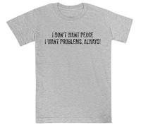 Jinbetee Non Voglio La Pace, Voglio T-Shirt Grigia A Maniche Corte per Bambini Grey Kids Tee Short Sleeve T-Shirt