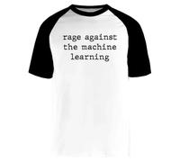 Jinbetee Rage Against The Machine Learning T-Shirt Bianca A Maniche Corte con Maglietta da Baseball Unisex