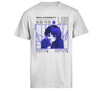 Jinbetee Serial Experiments Lain Darker T-Shirt Manica Corta Grigia da Uomo