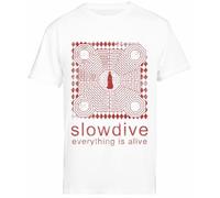 Jinbetee Slowdive Everything Is Alive T-Shirt Bianca da Uomo A Maniche Corte