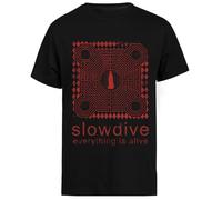 Jinbetee Slowdive Everything Is Alive T-Shirt Manica Corta da Uomo Nera