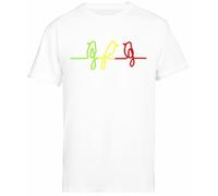 Jinbetee Three Little Birds Reggae Rasta T-Shirt Bianca da Uomo A Maniche Corte