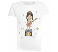 Jinbetee Yoshitomo Nara T-Shirt Manica Corta Bianca da Donna