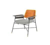 JINBIXIANGDJKS Divano In Ferro, Poltrona Leggera, Lusso, Moderno, Semplice, Soggiorno, Balcone, Sedia For Il Tempo Libero(Orange)