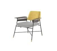 JINBIXIANGDJKS Divano In Ferro, Poltrona Leggera, Lusso, Moderno, Semplice, Soggiorno, Balcone, Sedia For Il Tempo Libero(Yellow)