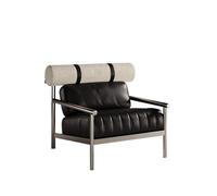 JINBIXIANGDJKS Poltrona Reclinabile Singola In Metallo For Il Tempo Libero, Dal Design Semplice Ed Elegante(Black)