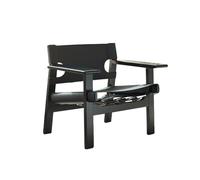 JINBIXIANGDJKS Poltrona Singola In Legno Massello Dal Design Semplice E Alla Moda For Il Tempo Libero Sul Balcone(Black)