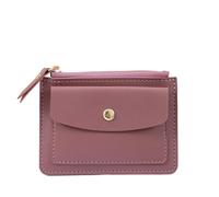 JINBIXIANGDJKS Porta Carte Multifunzionale Corto, Elegante, Semplice, Con Cerniera E Fibbia, Portamonete(Rubberpowder)