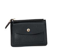 JINBIXIANGDJKS Porta Carte Multifunzionale Corto, Elegante, Semplice, Con Cerniera E Fibbia, Portamonete(Black)