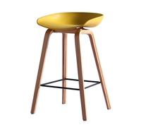 JINBIXIANGDJKS Sedia Da Bar Moderna Semplice In Legno Massello For Il Tempo Libero, Sgabello Alto(Yellow)