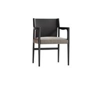 JINBIXIANGDJKS Sedia Da Pranzo In Legno Massello, Moderna, Semplice, Leggera, Di Lusso, In Cotone E Lino, Con Braccioli, Sedia For Il Tempo Libero.(Black)