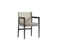 JINBIXIANGDJKS Sedia Da Pranzo In Legno Massello, Moderna, Semplice, Leggera, Di Lusso, In Cotone E Lino, Con Braccioli, Sedia For Il Tempo Libero.(Gray)