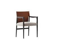 JINBIXIANGDJKS Sedia Da Pranzo In Legno Massello, Moderna, Semplice, Leggera, Di Lusso, In Cotone E Lino, Con Braccioli, Sedia For Il Tempo Libero.(Brown)