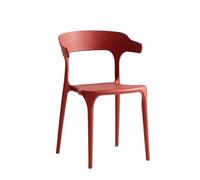 JINBIXIANGDJKS Sedia Da Pranzo In Plastica Dal Design Semplice Ed Elegante, For Casa, Tempo Libero, Caffetteria(Red)