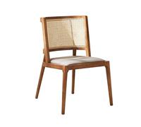 JINBIXIANGDJKS Sedia Da Pranzo In Rattan Con Schienale In Legno Massello, For La Casa, For Il Tempo Libero E For L'hotel(Walnut)