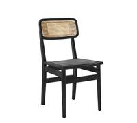 JINBIXIANGDJKS Sedia Da Pranzo In Rattan Con Schienale In Legno Massello, For La Casa, For Il Tempo Libero E For L'hotel(Black)