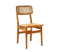 JINBIXIANGDJKS Sedia Da Pranzo In Rattan Con Schienale In Legno Massello, For La Casa, For Il Tempo Libero E For L'hotel(Cherrycolor)