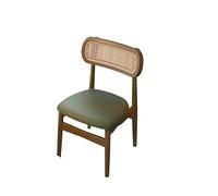 JINBIXIANGDJKS Tavolo Da Pranzo In Legno Massello E Schienale For Sedia In Stile Retrò, Rivestimento Morbido(Natural wood,Green)