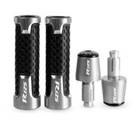 JINCANXIANG per Yama&ha YZF R125 R 125 2010 2012 2013-2019 2020 Accessori per Motociclette 7/8 22MM Manopole Manubrio Tappo Terminale Manubrio(Silver)