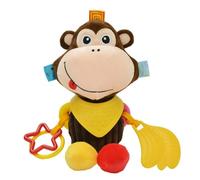 Jinchelle Giocattolo di Peluche per Bambini, Giocattolo Appeso con Dentiera in Silicone, Giocattolo di Apprendimento Sensoriale per Ragazzo e Ragazze Neonati 0-36 Months (Scimmia)