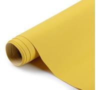 JINDAOSH Strutturato Tessuto Ecopelle Materiale 160x100cm Finta Pelle Vinile Tessuto Tappezzeria per Divani Auto Fai-da-Te Mobili Coprisedile Venduto al Metro(Color:Giallo)