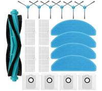 JINDEHUI Kit Accessori di Cecotec Conga 7490 Immortal / 8290 Immortal Ultra Power Home Genesis X-Treme, 1 Spazzola Principale, 6 Spazzole Laterali, 4 Filtro Hepa, 4 Panni Mop, 4 Sacchetti
