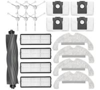 JINDEHUI Kit Accessori di Ricambi per Dreame D10 Plus Gen 2 Robot Aspirapolvere, 1 Spazzola Principale, 6 Spazzole Laterali, 4 Filtro Hepa, 4 Panni Mop, 4 Sacchetti