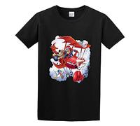 JINDIAOWENJU Dastardly And Muttley in Their Flying Machines Unisex 100% Cotton Short-Sleeve T-Shirts Black L